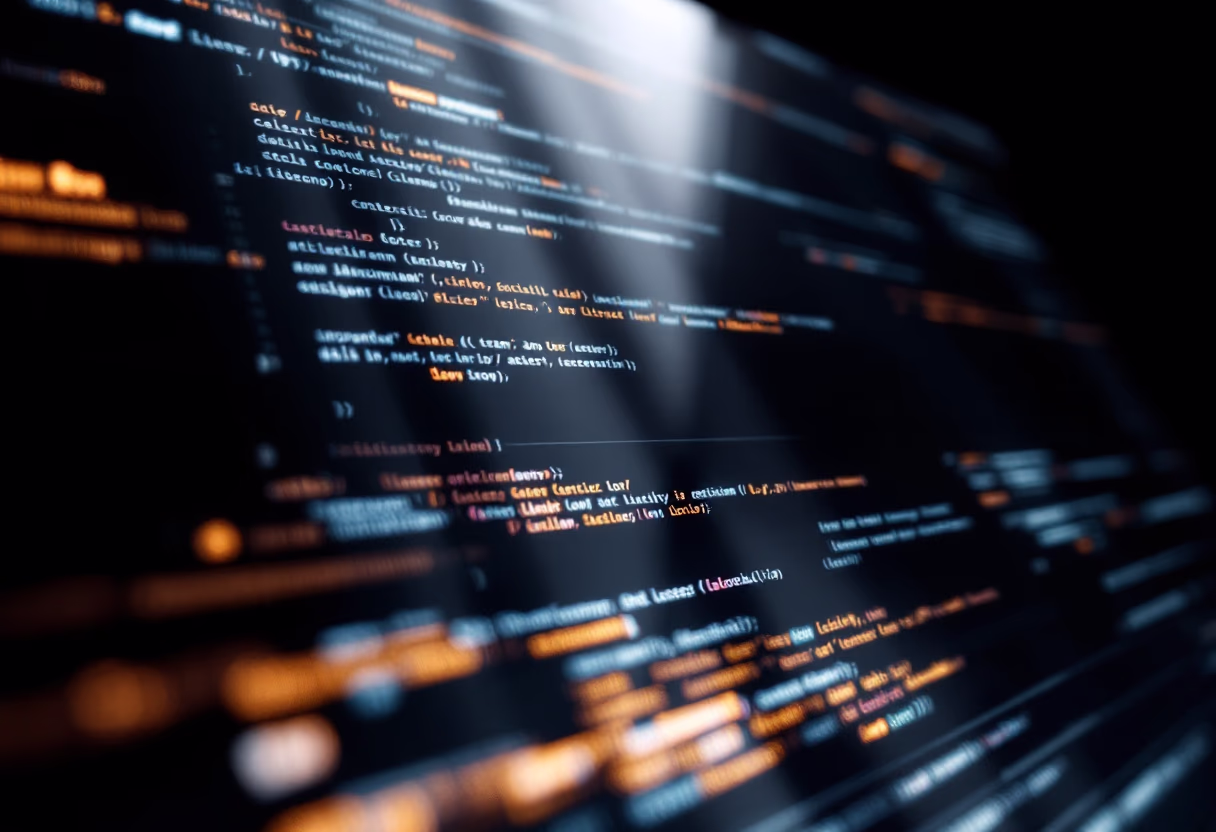 image of coding interface showing blockchain development