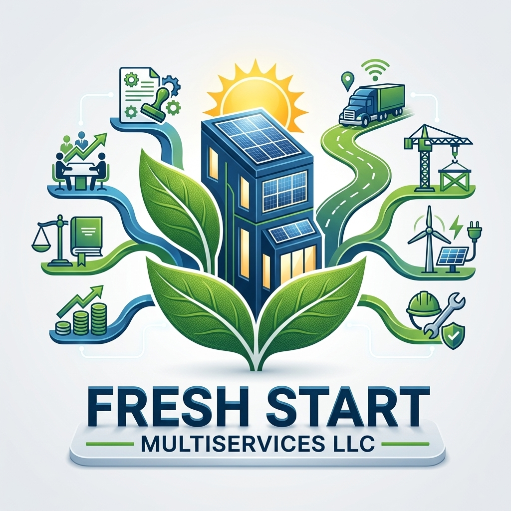 Fresh Start Multiservices homepage mockup emphasizing search visibility for a service business